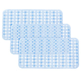 Kuber Industries Bathroom Mat|Anti Slip Mat for Bathroom Floor|Durable,Wear Resistant & Easy to Maintain|Acupressure & Foot Massager Door Mat with Water Drainage Holes|SG-01|69x36 cm,Blue (Pack of 3)
